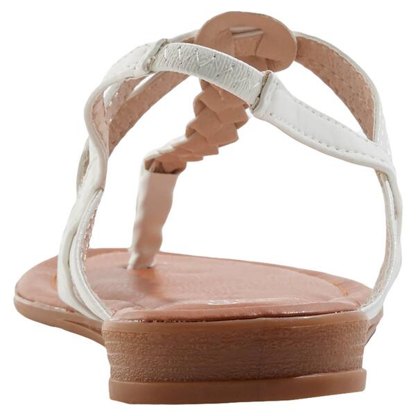 Womens Capelli New York Faux Leather Braided Thong Sandals