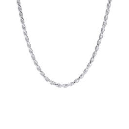 16in. Polished Sterling Silver Rope Chain Necklace