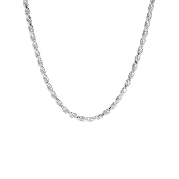 16in. Polished Sterling Silver Rope Chain Necklace - image 