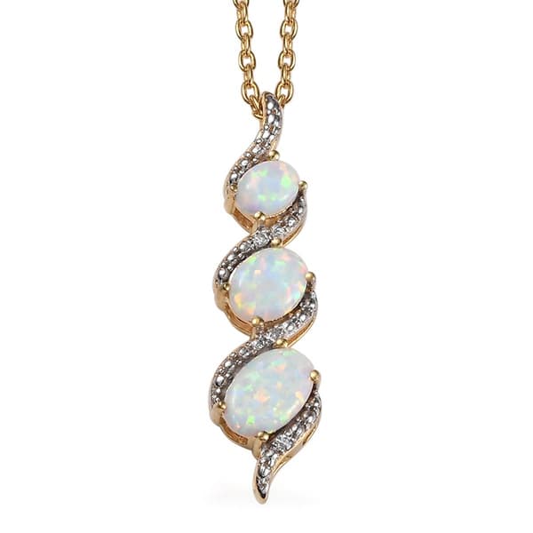 Nova Star(R) Lab Grown Opal & Lab Grown Diamond Journey Pendant