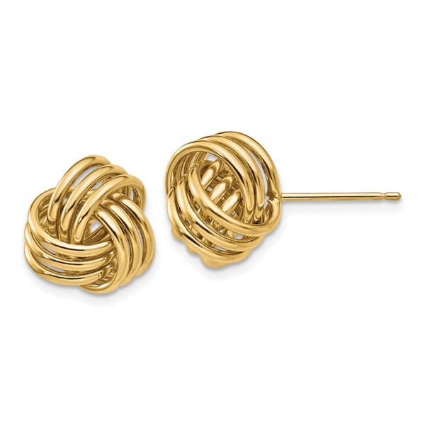 Gold Classics&#40;tm&#41; 14kt. Gold Triple Knot Stud Earrings - image 