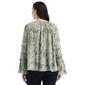 Plus Size Rafaella® Long Bell Sleeve Paisley Tie Neck Blouse - image 2
