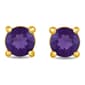 Gemstone Classics™ Gold over Silver Created Amethyst Earrings - image 2