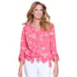 Womens Multiples Embroidered Crinkle Woven Shirt with Tie Waist - image 1