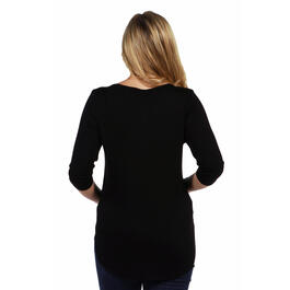 24/7 Comfort Apparel Women's Long Sleeve Knee Length Asymmetrical Tunic Top