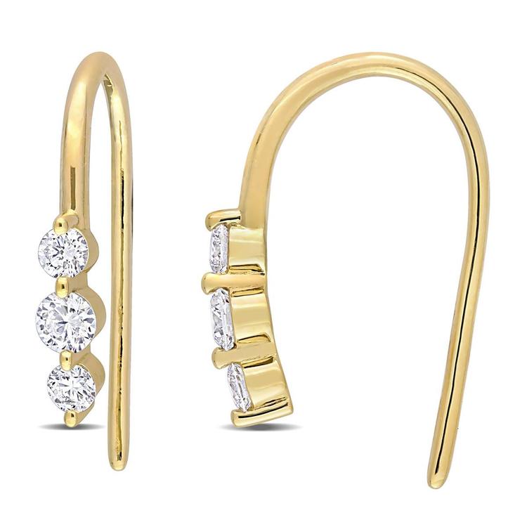 Gold Plated 3/8ctw. Lab Grown Diamond Earrings