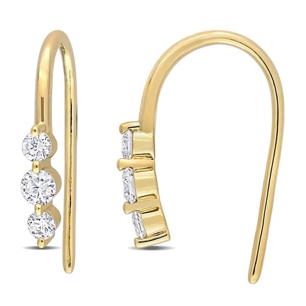 Gold Plated 3/8ctw. Lab Grown Diamond Earrings