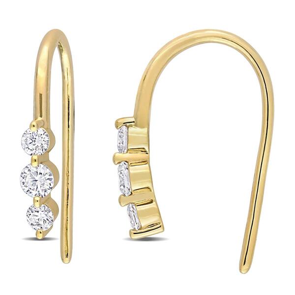 Gold Plated 3/8ctw. Lab Grown Diamond Earrings - image 