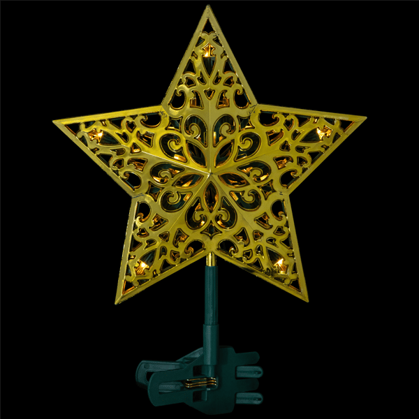 Northlight LED Lighted Gold Star Christmas Tree Topper - image 