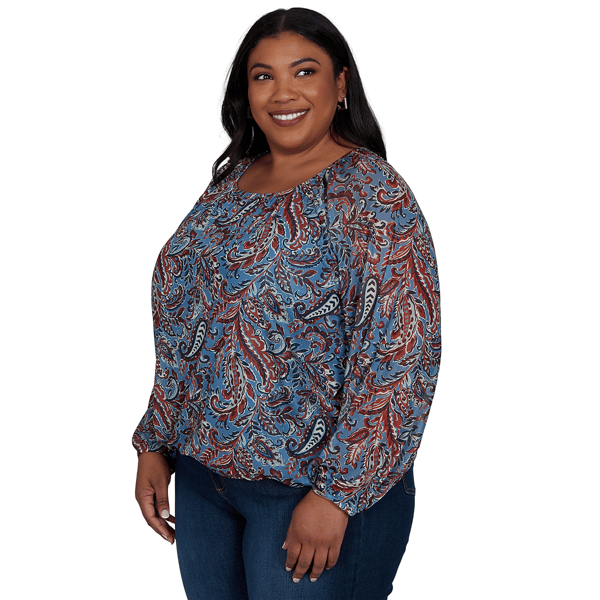 Plus Size Skye’s the Limit Urban Heirloom Paisley Blouse