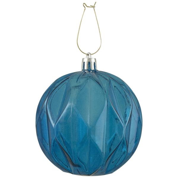 Northlight 6ct. Transparent Blue Rhombus Christmas Ball Ornaments
