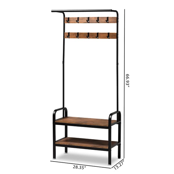 Baxton Studio Aislin Vintage Rustic Industrial Entryway Hall Tree
