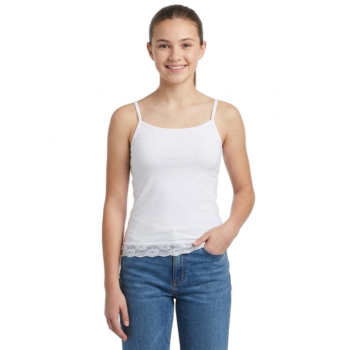 Juniors Derek Heart Longer Length Lace Hem Camisole