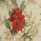 Threadmade Festive Poinsettia Holiday Fabric Tablecloth - image 3