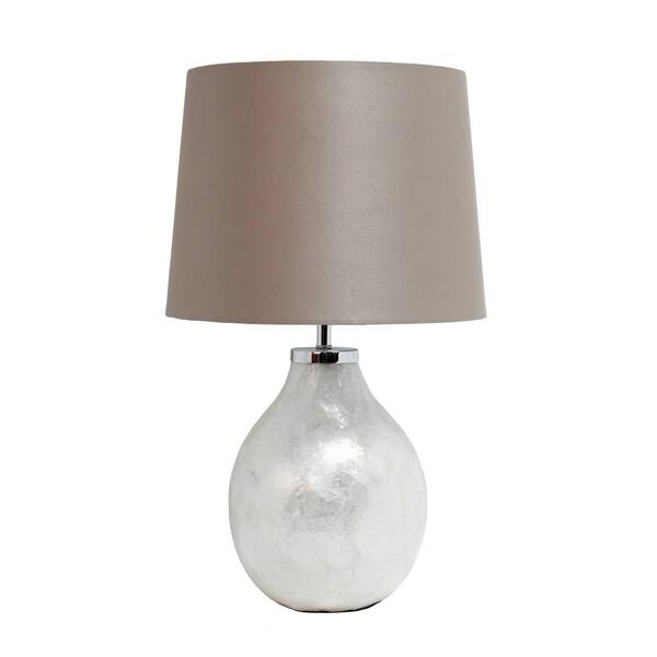 Simple Designs One Light Pearl Table Lamp w/Fabric Shade - image 