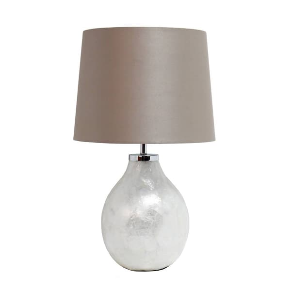 Simple Designs One Light Pearl Table Lamp w/Fabric Shade - image 