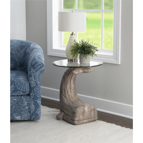 Linon Home Decor Moby Whale Side Table Driftwood