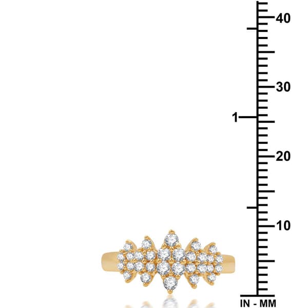 Nova Star® Gold Plated Lab Grown Diamond Cluster Statement Ring