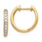 Pure Fire 14kt.Gold Polished 1/4ctw. Diamond Hinged Hoop Earrings - image 1