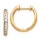 Pure Fire 14kt.Gold Polished 1/4ctw. Diamond Hinged Hoop Earrings - image 1