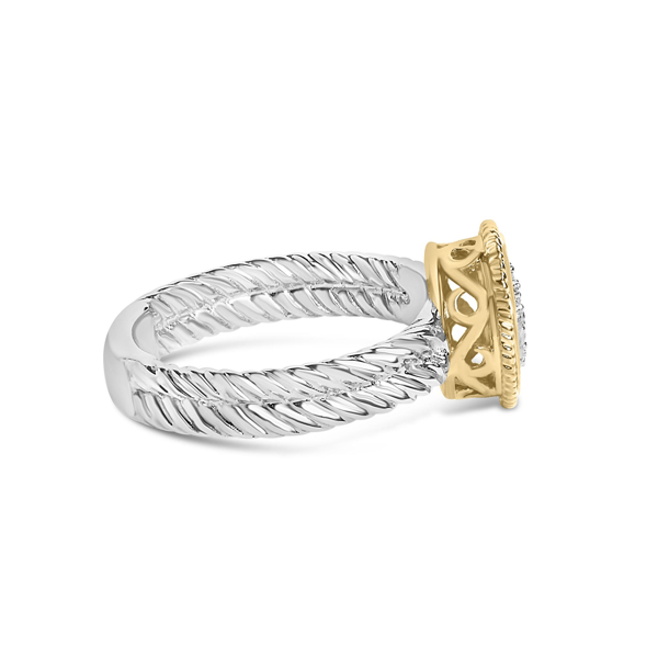 Haus of Brilliance 18kt. Gold Plated Diamond Heart Ring