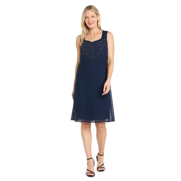 Petite R&M Richards Georgette Beaded Trim Jacket Dress