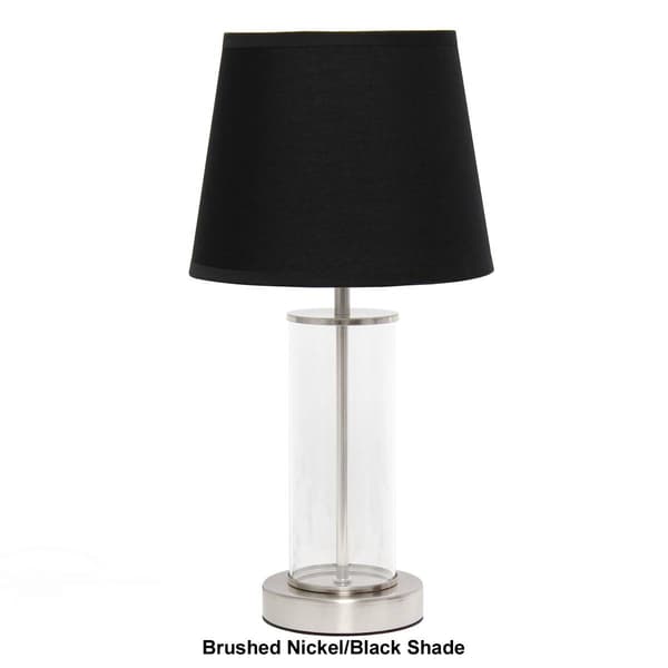 Simple Designs Encased Metal & Clear Glass Table Lamp