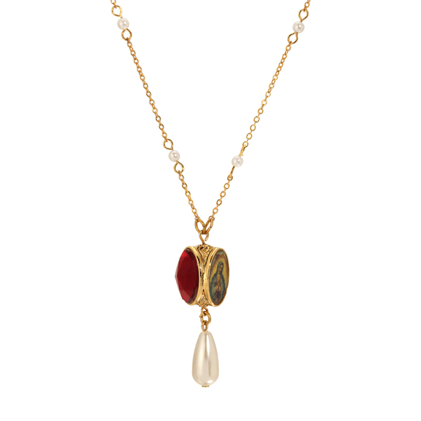 Symbols of Faith Our Lady of Guadalupe 3-Sided Spinner Necklace