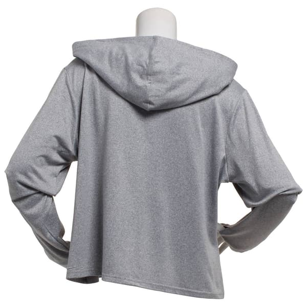 Juniors Plus No Comment Fleece Lined Double Zip Front Hoodie