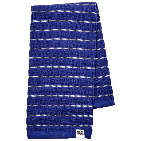 Navy/White Skipping Stripe Wave Kitchen Towel - image 
