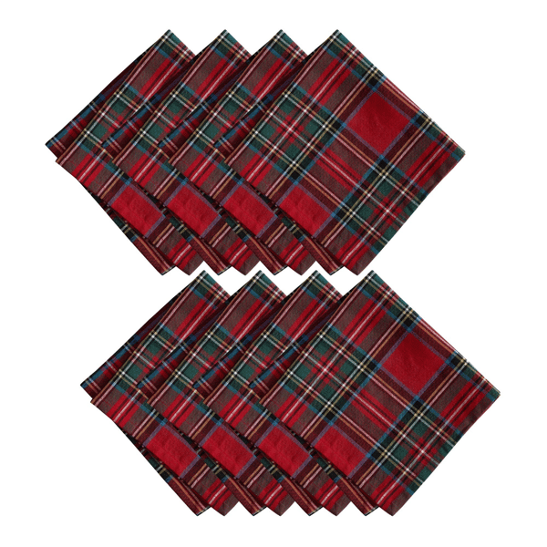 Threadmade Stowe Tartan Holiday Plaid Cotton Napkins - Set of 8 - image 