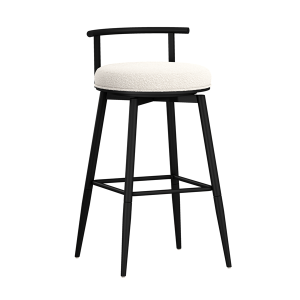 HH2 Home Dael Metal & Upholstered Adjustable Height Swivel Stool