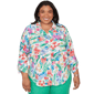 Plus Size Alfred Dunner Resort Living Tropical Print Tie Sleeve - image 1