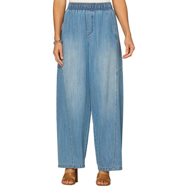 Womens Democracy Ableisure Skyrise Snap Hem Wide Leg Jeans - image 