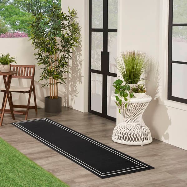 Nourison Essentials Double Border Indoor/Outdoor Runner
