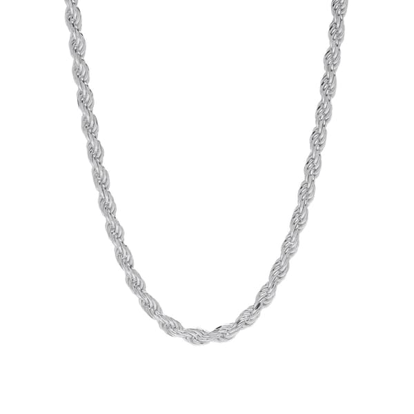 18in. Sterling Silver Polished Rope Chain Necklace - image 