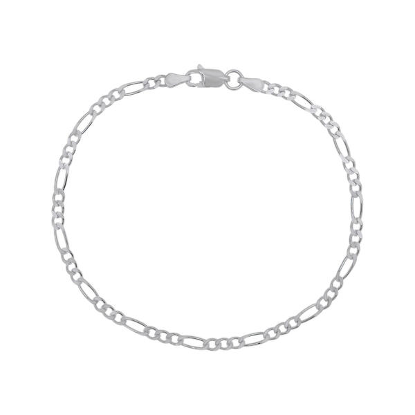 7.5in. Sterling Silver Fine Figaro Bracelet - image 