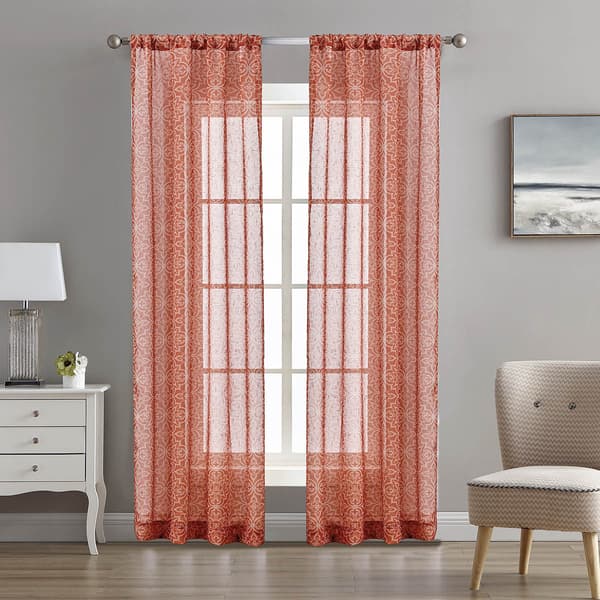 Laura Ashley&#40;R&#41; Kayce 2pk. Lace Sheer Curtains