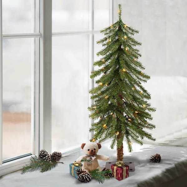 Puleo International Pre-Lit 3ft. Pencil Alpine Christmas Tree