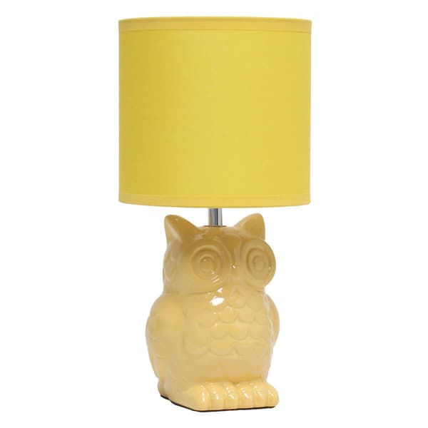 Simple Designs 12.8in. Ceramic Owl Table Lamp - image 