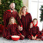 PJ''s & Presents Long Sleeve Holiday Buffalo Check Onesie