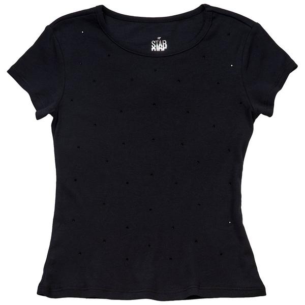 Girls (7-16) Star Ride(R) Short Sleeve Rhinestone Tee - Black