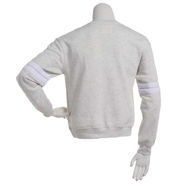 Juniors Plus No Comment Striped Sleeve I Love Sports Sweatshirt