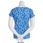Womens Emily Daniels Short Sleeve Split Sleeve Floral Knit Tee - image 2