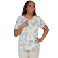 Womens Alfred Dunner Vintage Charm Round Neck Seashells Blouse - image 1