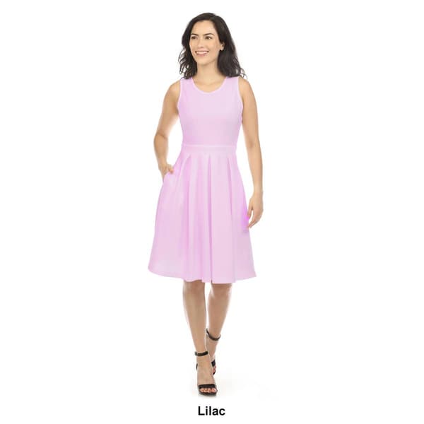 Womens White Mark Solid Fit and Flare Dress
