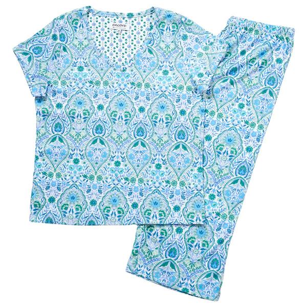Womens Karen Neuburger Petal Empress Capris Pajama Set