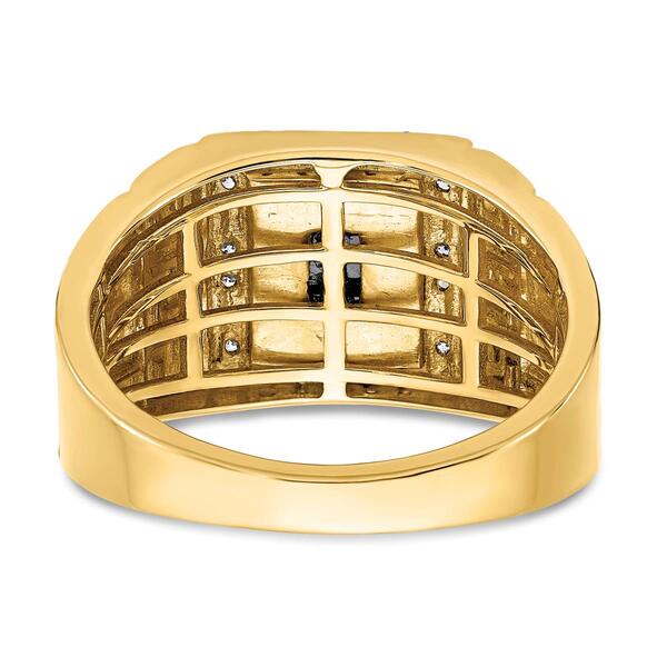 Mens Gentlemen&#8217;s Classics&#8482; 14kt. Yellow Gold Onyx Greek Key Ring