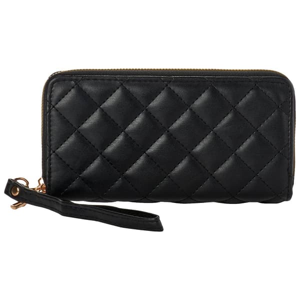 Womens Deluxity Quilted Double Zip Wallet