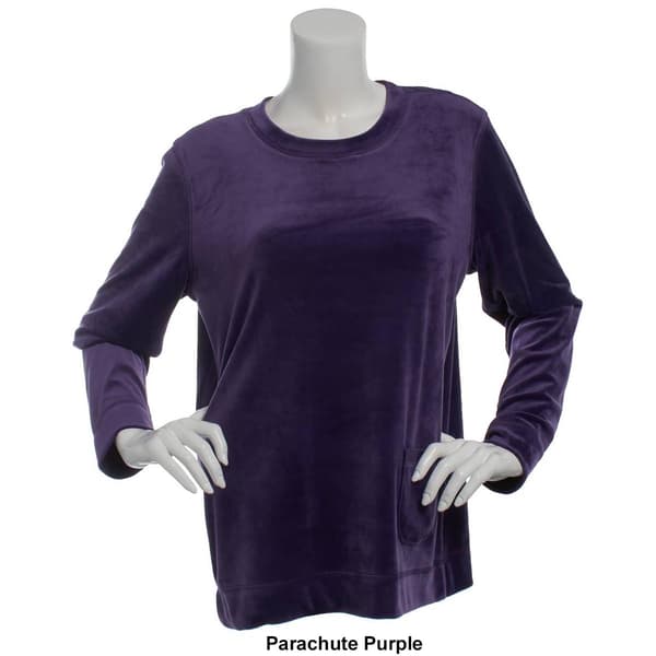 Womens Hasting & Smith Long Sleeve Velour Solid Sweatshirt